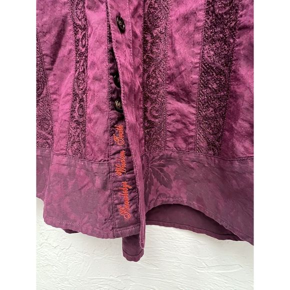 Robert Graham XXL Dark Patterned Purple Prp Button Up Long Sleeve Shirt Cotton - Picture 5 of 8